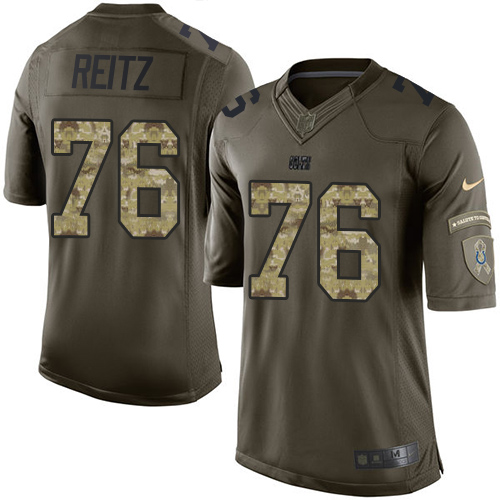 Men's Elite Joe Reitz Nike Jersey Green - #76 Salute to Service NFL Indianapolis Colts